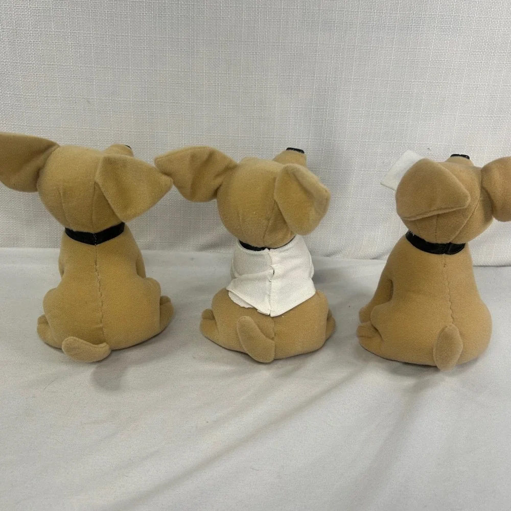 Vintage Taco Bell Chihuahua Plush Set of 3 Yo Quiero Taco Bell 90s Collectibles